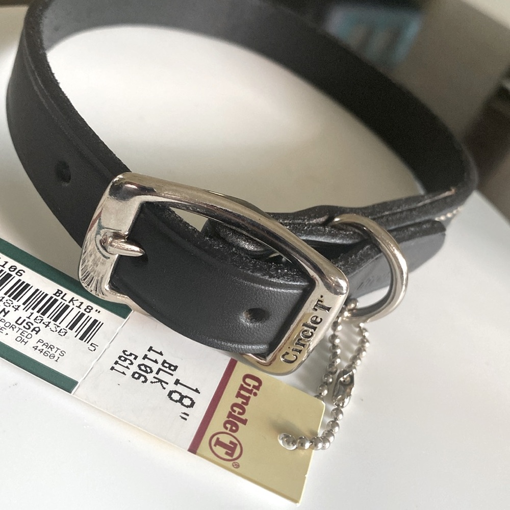 NWT Circle T Leather Standard Dog Collar 18”